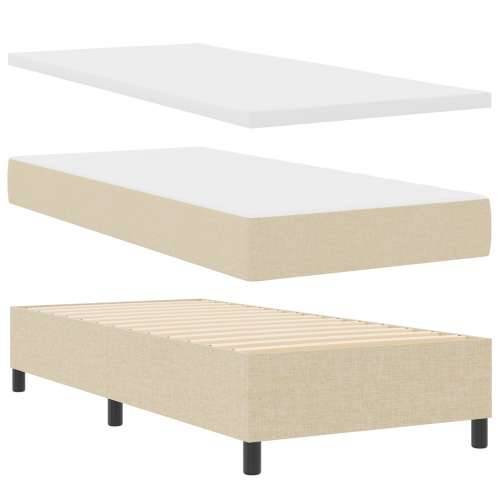 Box Spring krevet s dušekom bež 100x200 cm tkanina Cijena