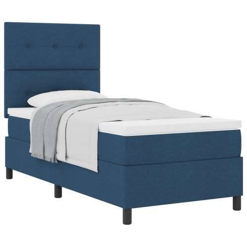 Krevet s box springom s madracem plavi 100x200 cm tkanina Cijena
