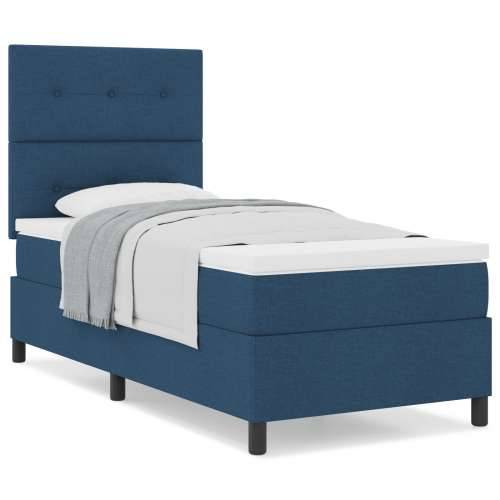 Krevet s box springom s madracem plavi 100x200 cm tkanina Cijena