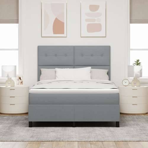 Krevet s box springom i madracem svijetlosivi 140x190 cm tkanina Cijena