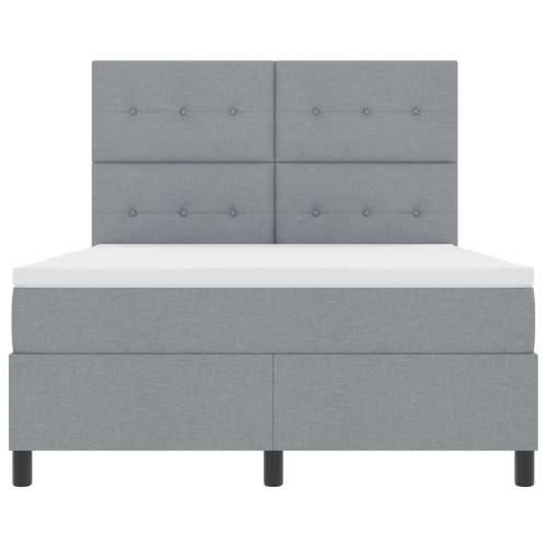 Krevet s box springom i madracem svijetlosivi 140x190 cm tkanina Cijena