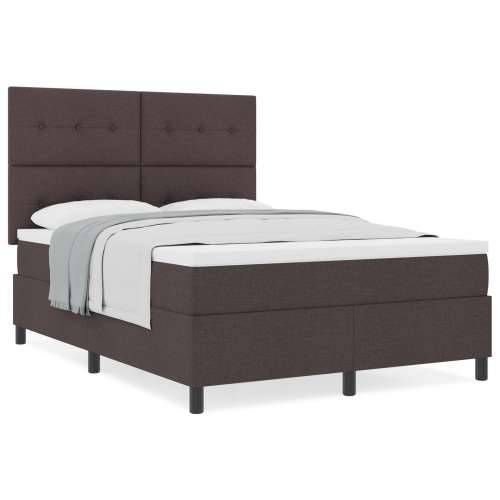 Box Spring Krevet s Madracem, Tamno Smeđi, 140x190 cm, Tkanina Cijena