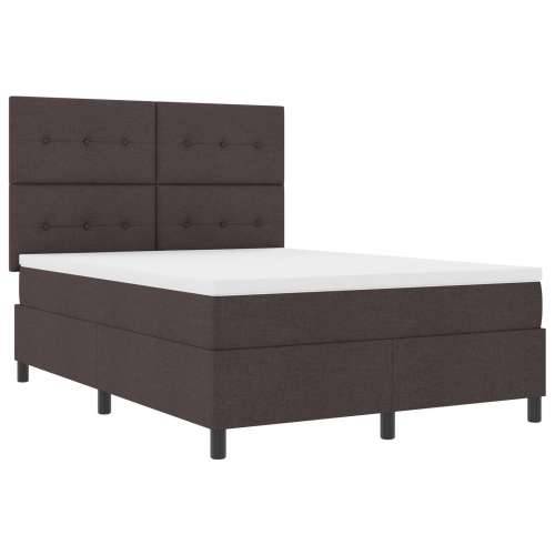 Box Spring Krevet s Madracem, Tamno Smeđi, 140x190 cm, Tkanina Cijena