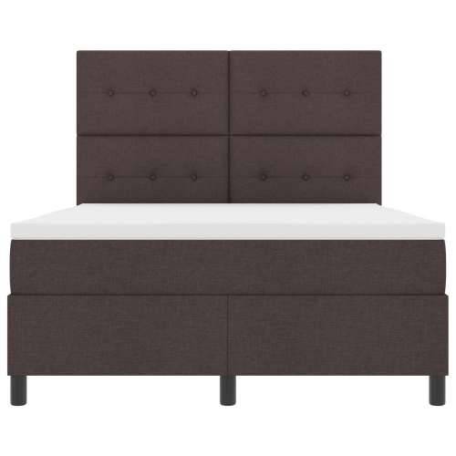 Box Spring Krevet s Madracem, Tamno Smeđi, 140x190 cm, Tkanina Cijena