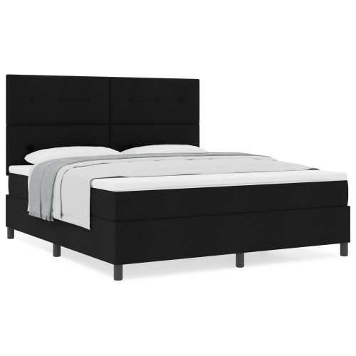 Box Spring krevet s madracem crne boje super king tkanina Cijena