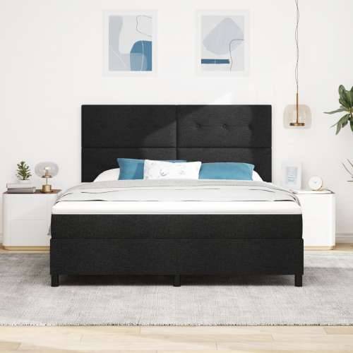 Box Spring krevet s madracem crne boje super king tkanina Cijena