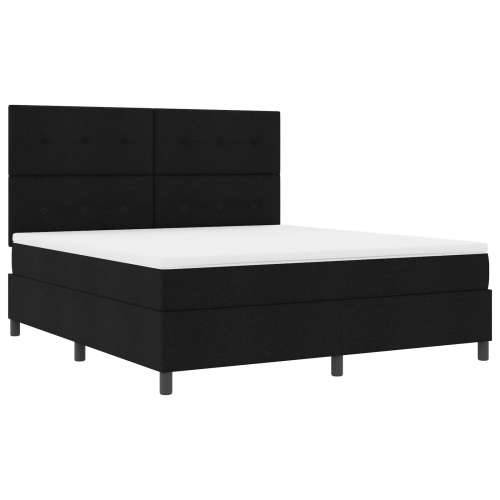 Box Spring krevet s madracem crne boje super king tkanina Cijena