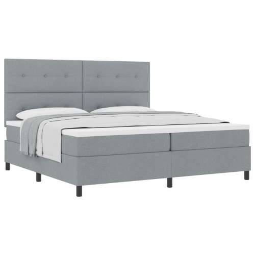 Box Spring Krevet s Madracem Svijetlo Sivi 200x200 cm Tkanina Cijena