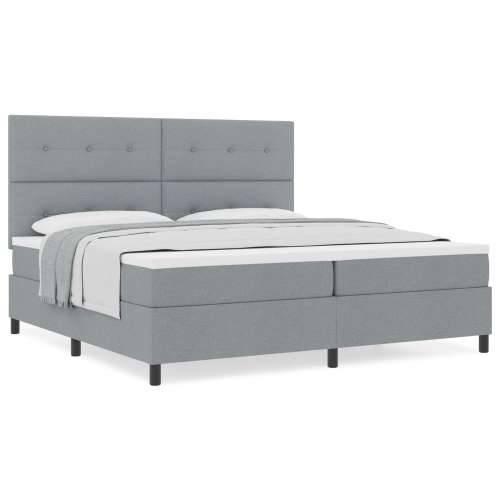 Box Spring Krevet s Madracem Svijetlo Sivi 200x200 cm Tkanina Cijena