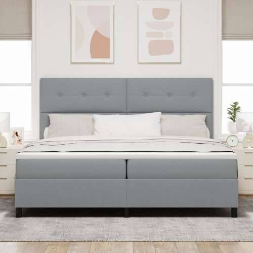 Box Spring Krevet s Madracem Svijetlo Sivi 200x200 cm Tkanina Cijena