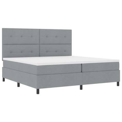 Box Spring Krevet s Madracem Svijetlo Sivi 200x200 cm Tkanina Cijena