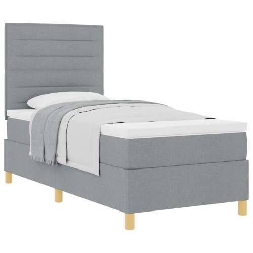 Krevet s box springom i madracem svjetlosive boje 100x200 cm tkanina Cijena