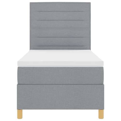 Krevet s box springom i madracem svjetlosive boje 100x200 cm tkanina Cijena