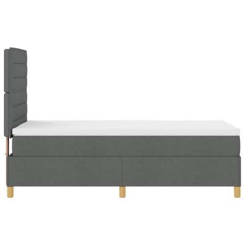 Krevet s box spring sustavom i madracem tamnosive boje 100x200 cm tkanina Cijena