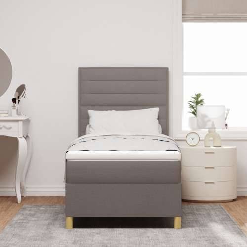 Box Spring Krevet s Madracem Taupe 100x200 cm Tkanina Cijena