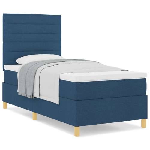 futon krevet s madracem plavi 100x200 cm tkanina Cijena