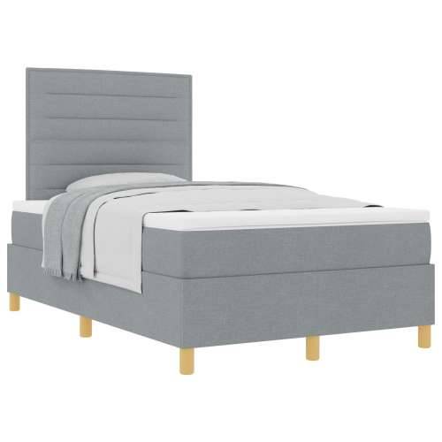 Box Spring Krevet s madracem Svijetlosiva 120x200 cm Tkanina Cijena