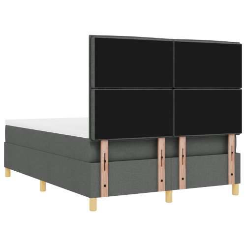 Box Spring Krevet s Madracem Tamno Siva 140x200 cm Tkanina Cijena