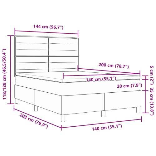 Krevet s uzglavljem s madracem Crni 140x200 cm Tkanina Cijena