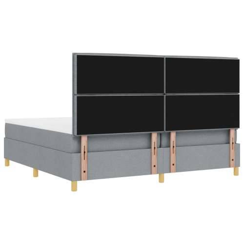Krevet s oprugom i madracem svijetlosivi 200x200 cm tkanina Cijena