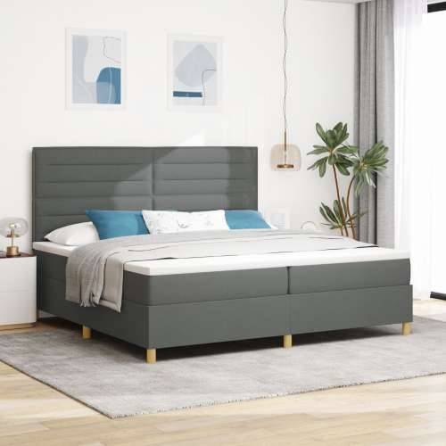 Box Spring Krevet s madracem Tamno siva 200x200 cm Tkanina Cijena