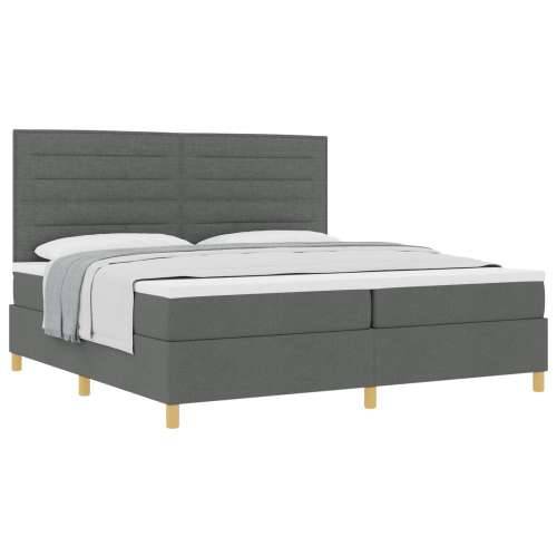 Box Spring Krevet s madracem Tamno siva 200x200 cm Tkanina Cijena