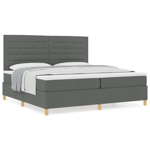 Box Spring Krevet s madracem Tamno siva 200x200 cm Tkanina Cijena