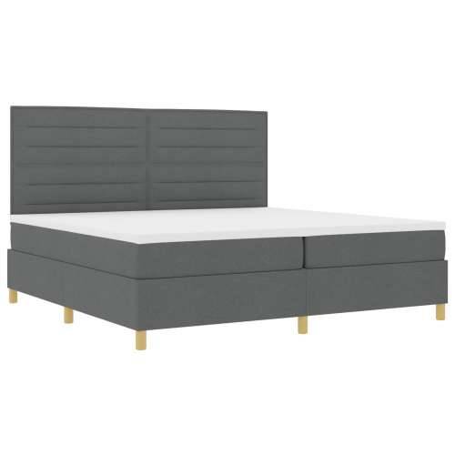 Box Spring Krevet s madracem Tamno siva 200x200 cm Tkanina Cijena