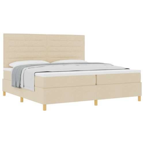 okvir kreveta s oprugom i madracem krem 200x200 cm tkanina Cijena