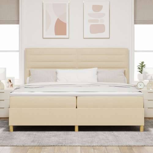 okvir kreveta s oprugom i madracem krem 200x200 cm tkanina Cijena