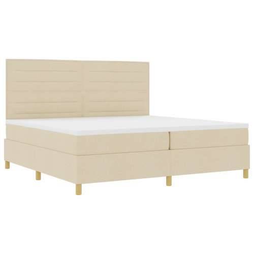 okvir kreveta s oprugom i madracem krem 200x200 cm tkanina Cijena