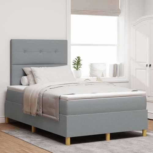 Box Spring krevet s madracem u svjetlosivoj boji 120x200 cm Tkanina Cijena