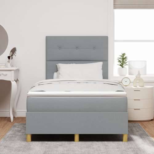 Box Spring krevet s madracem u svjetlosivoj boji 120x200 cm Tkanina Cijena
