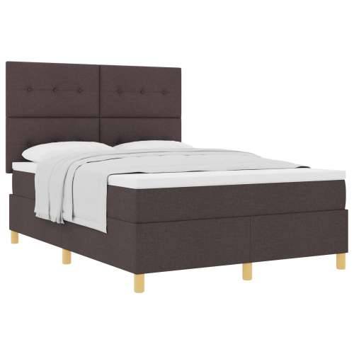 Box Spring Krevet s madracem tamnosmeđi 140x190 cm tkanina Cijena