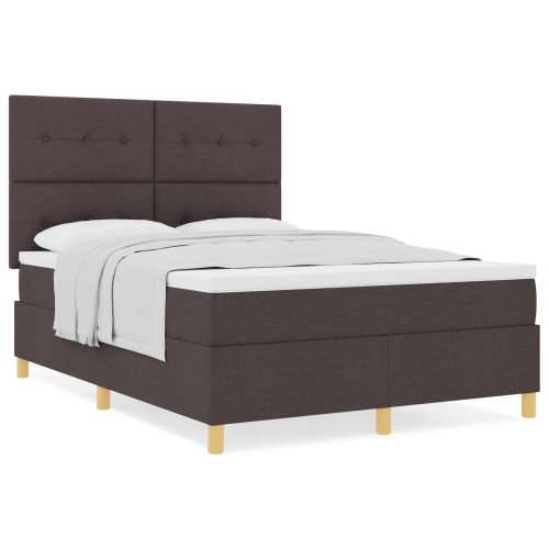 Box Spring Krevet s madracem tamnosmeđi 140x190 cm tkanina Cijena