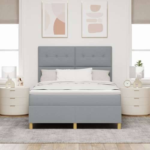 krevet s oprugom s madracem svijetlosiv 140x200 cm tkanina Cijena
