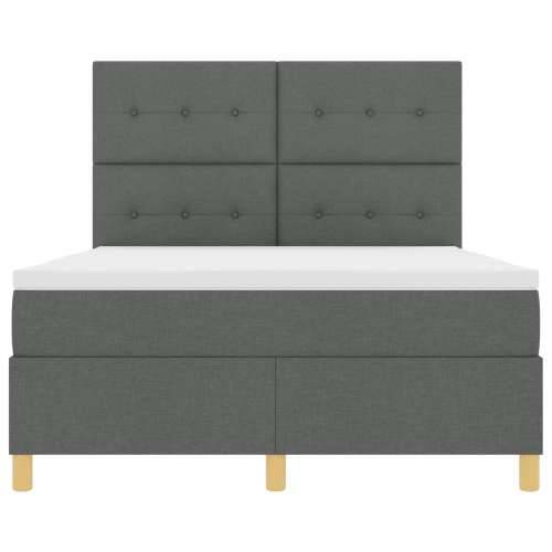 Box Spring Krevet s madracem Tamno siva 140x200 cm Tkanina Cijena