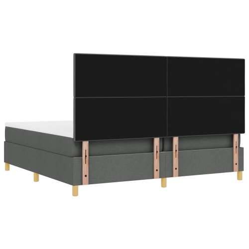 Tamnosivi krevet s kutijom za madrac 200x200 cm tkanina Cijena