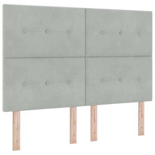 Box Spring Krevet s Madracem Svjetlosiva 140x190 cm Baršun Cijena