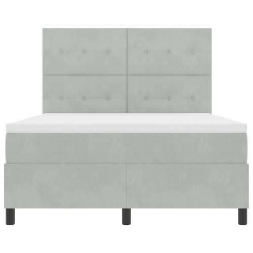 Box Spring Krevet s Madracem Svjetlosiva 140x190 cm Baršun Cijena