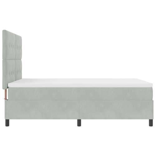Box Spring Krevet s Madracem Svjetlosiva 140x190 cm Baršun Cijena