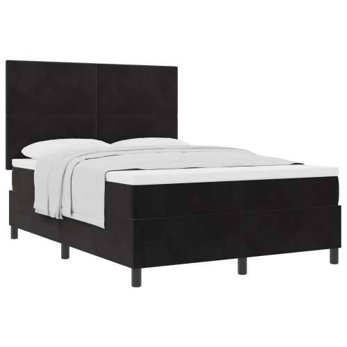 Box Spring krevet s madracem Crna 140x200 cm Baršun Cijena