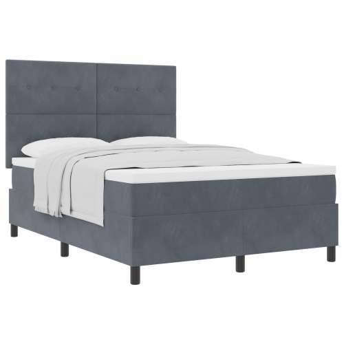 Box Spring Krevet s Madracem Tamno Sivi 160x200 cm Baršun Cijena