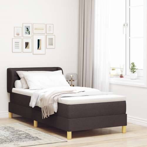 Box Spring krevet s madracem tamnosmeđi 100x200 cm tkanina Cijena