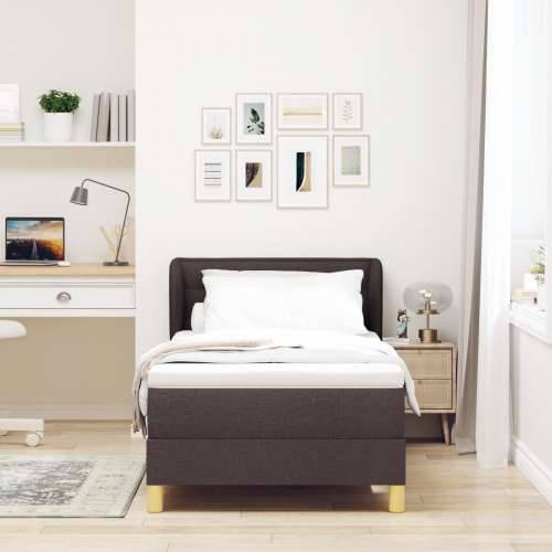 Box Spring krevet s madracem tamnosmeđi 100x200 cm tkanina Cijena