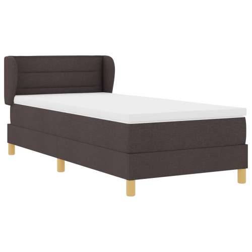 Box Spring krevet s madracem tamnosmeđi 100x200 cm tkanina Cijena
