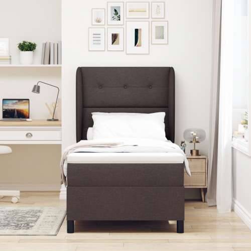Box Spring Krevet s Madracem Tamno Smeđi 100x200 cm Tkanina Cijena