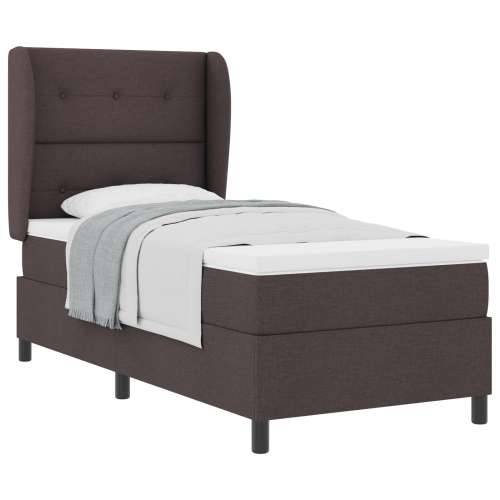 Box Spring Krevet s Madracem Tamno Smeđi 100x200 cm Tkanina Cijena