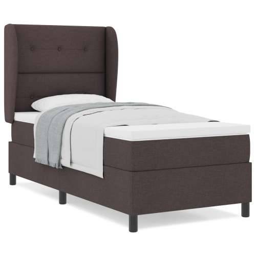 Box Spring Krevet s Madracem Tamno Smeđi 100x200 cm Tkanina Cijena