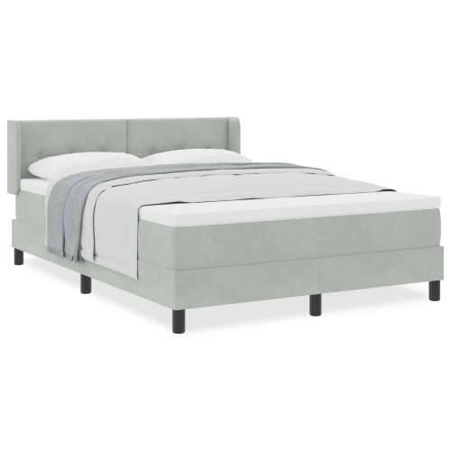Box Spring Krevet s Madracem Svjetlosiva 140x200 cm Baršun Cijena